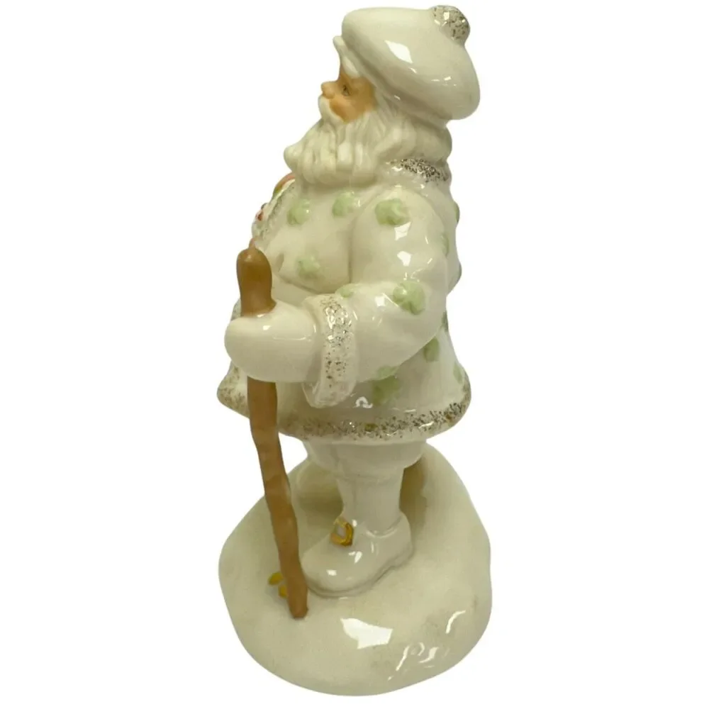 Vintage 2002 Lenox‎ A Merry Irish Santa Porcelain Figurine Clover Wreath 5”